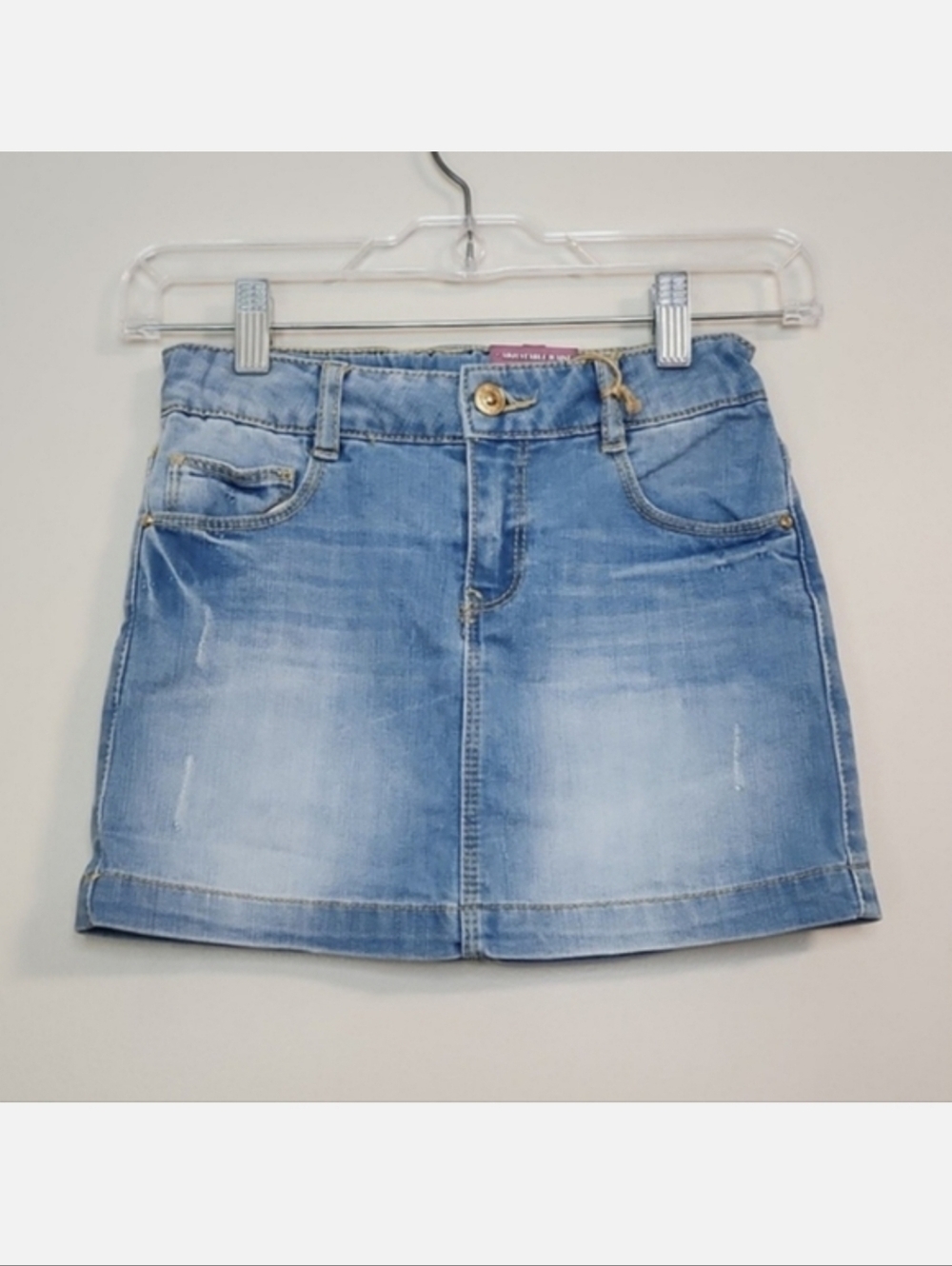 Zara Girl Distressed Denim Skirt, Size 7-8 ~ NWT